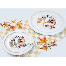 Haonai P010373 круглые плоские фарфоровые пластины для пиццы с идеальной печатью